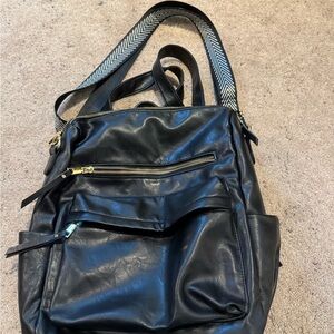 Black Faux Leather Women's Bag